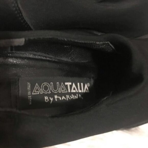 Aquatalia VTG 90s by Raruink sock front leather chunky loafer heel womens 9 - Picture 4 of 5